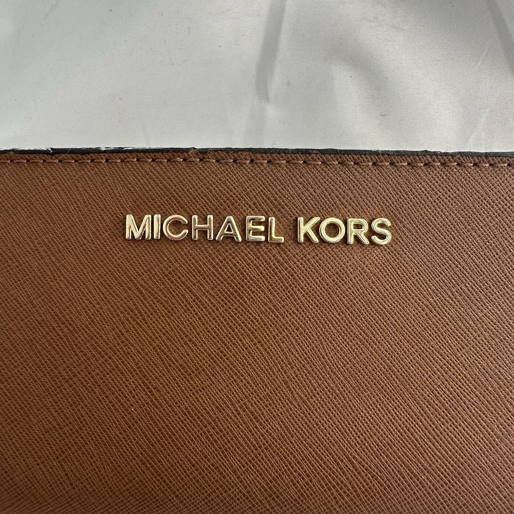 Michael Kors Jet Set Travel Continental Wallet- Leather Luggage Brown
